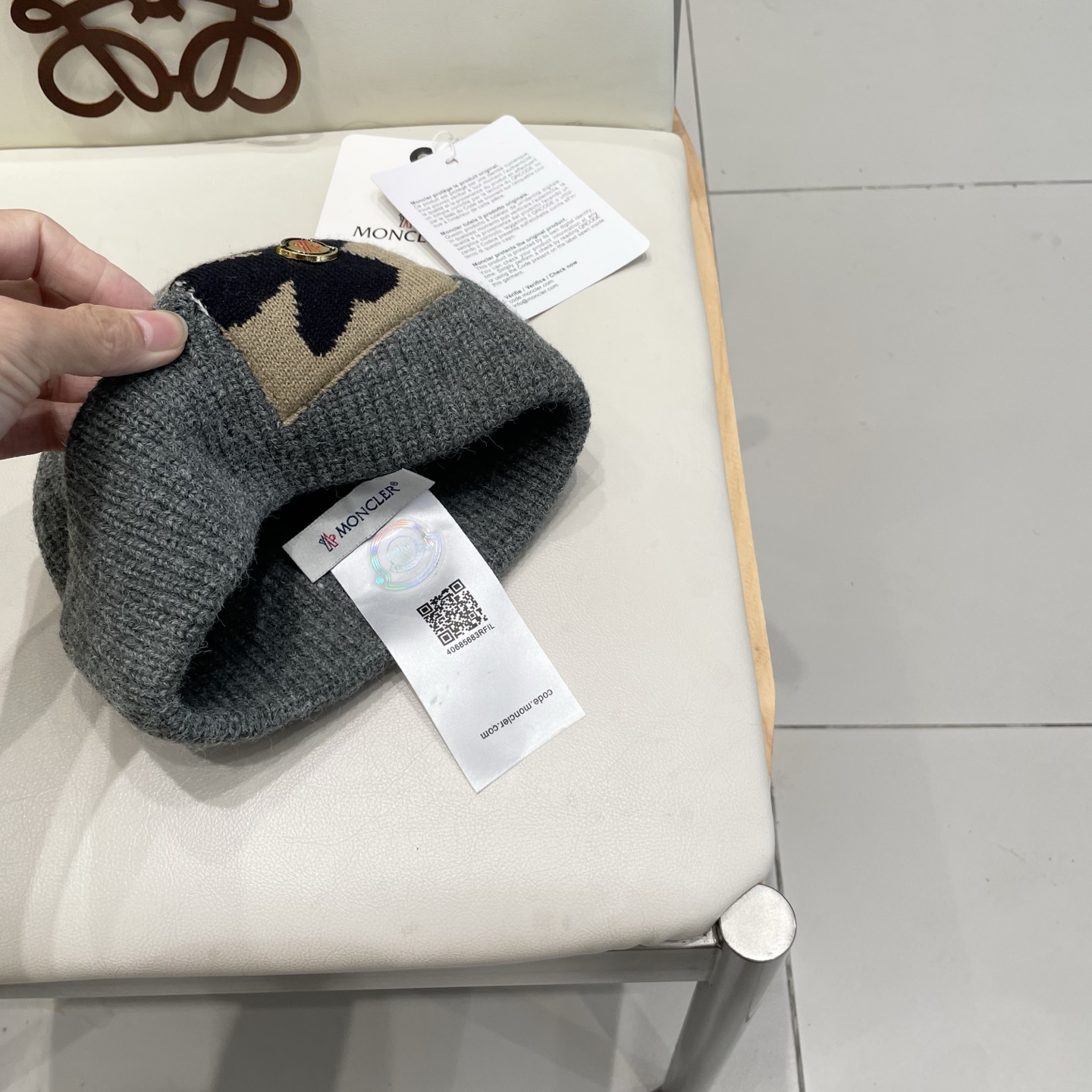  moncler毛线帽雾霾蓝冷帽湖蓝色韩版潮宝蓝色日系针织帽子女秋冬百搭