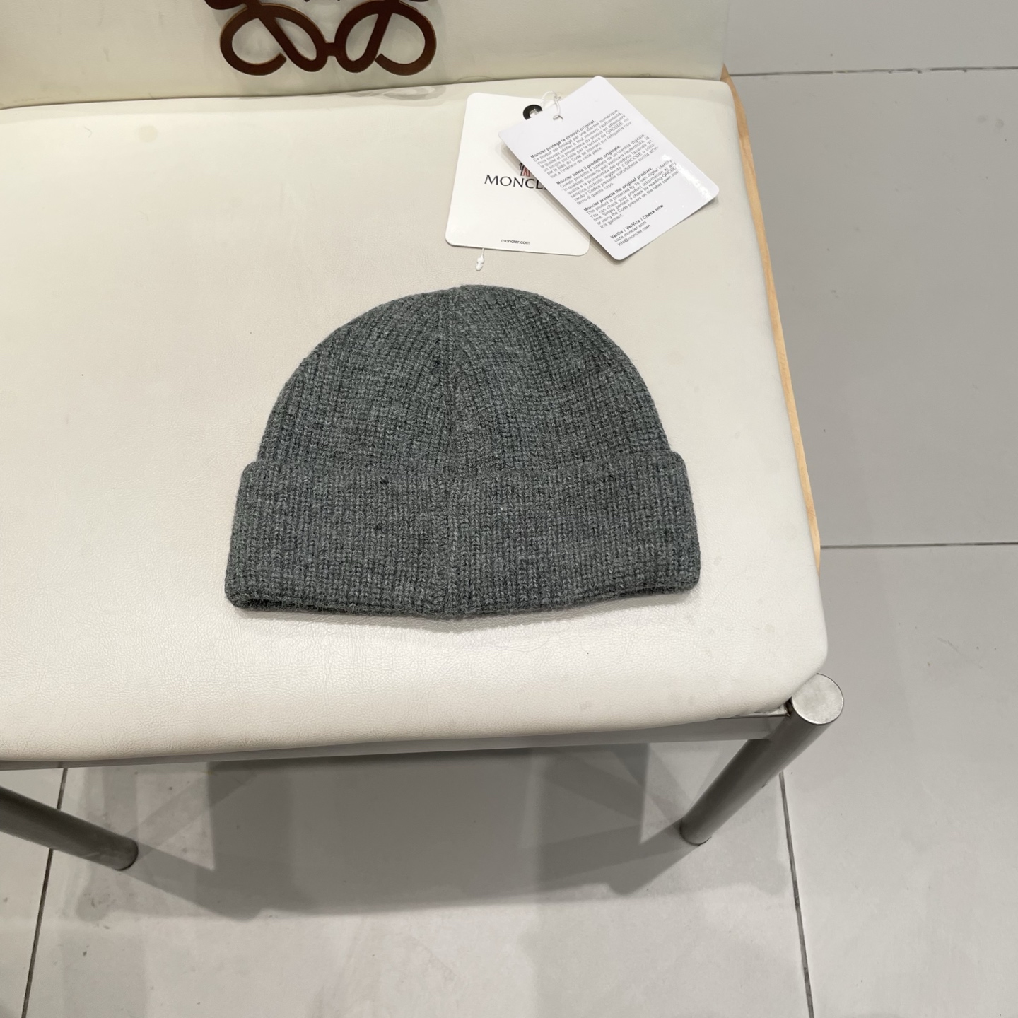  moncler毛线帽雾霾蓝冷帽湖蓝色韩版潮宝蓝色日系针织帽子女秋冬百搭