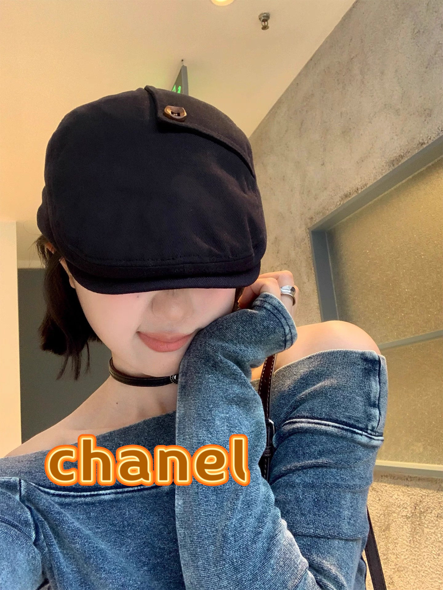 NO:553087,Chanel Japanese retro button black forward hat women's casual all-match newsboy hat literary and artistic small reverse beret hat fisherman hat baseball cap knitted hat, hat, chanel, espadrilles, hats19860909Chanel日系复古纽扣黑色前进帽女休闲百搭报童帽文艺显脸小反戴贝雷帽子帽子渔夫帽棒球帽针织帽,帽子,chanel,espadrilles,hats,hat