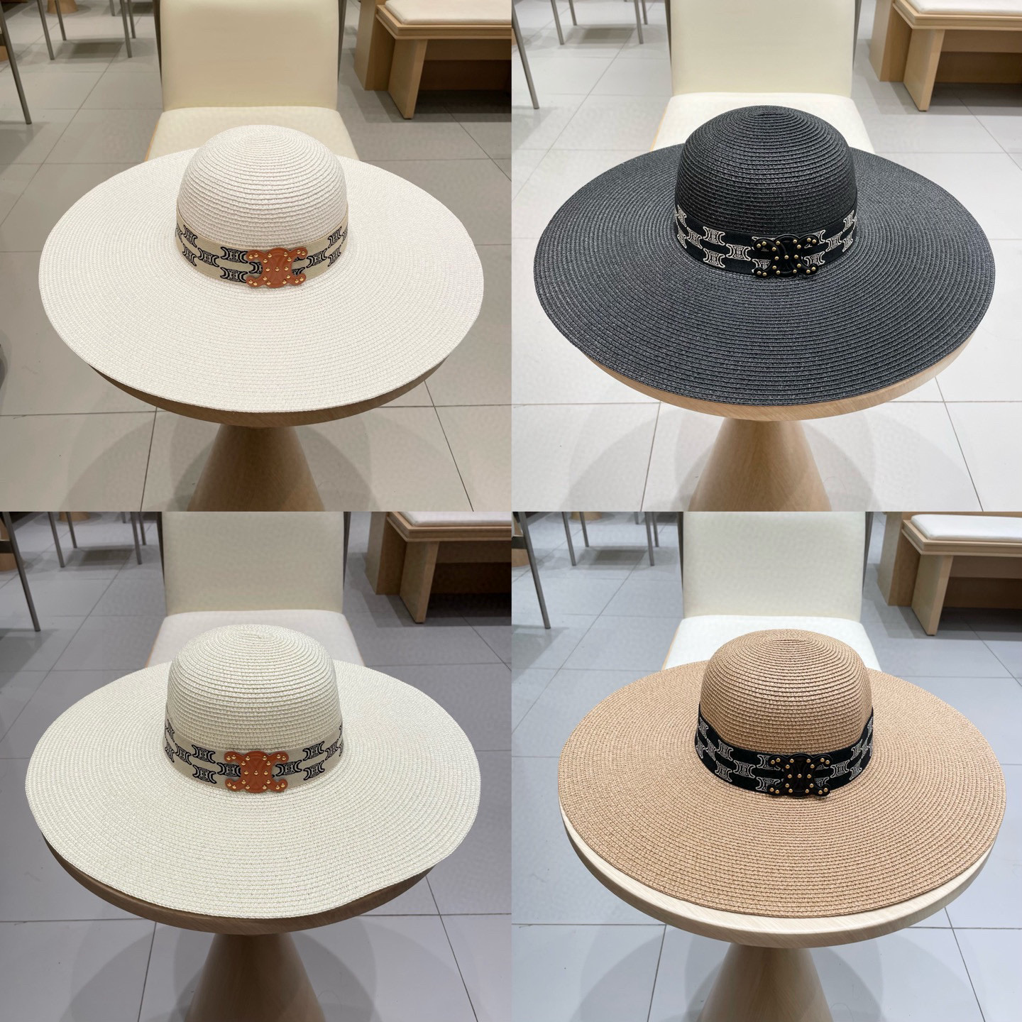  塞琳Celine新款大檐遮阳防晒草帽
炎炎夏日出街必备防晒单品，
海边约起也妥妥滴，透气棉四季可佩戴