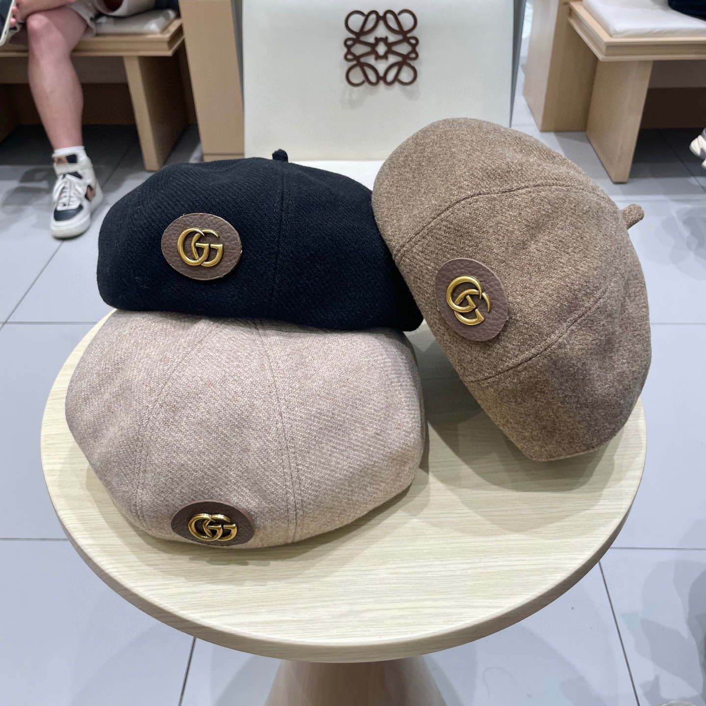  Gucci古奇羊毛贝雷帽，南瓜帽，帽型超正百分百羊毛面料，头围57cm