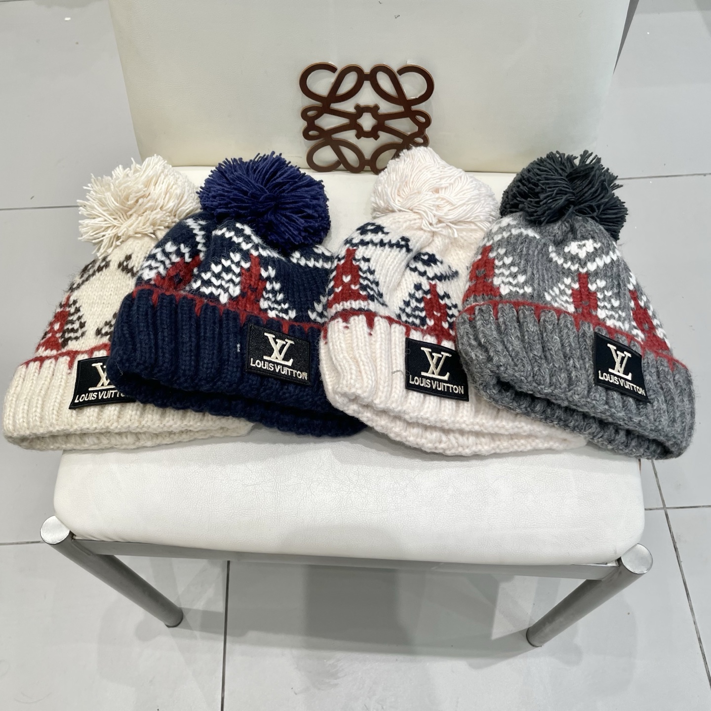  🧢路易威登棒球帽 LouisVuitton😍复古费尔岛风提花针织帽子2025秋冬新款男女百搭加厚保暖毛