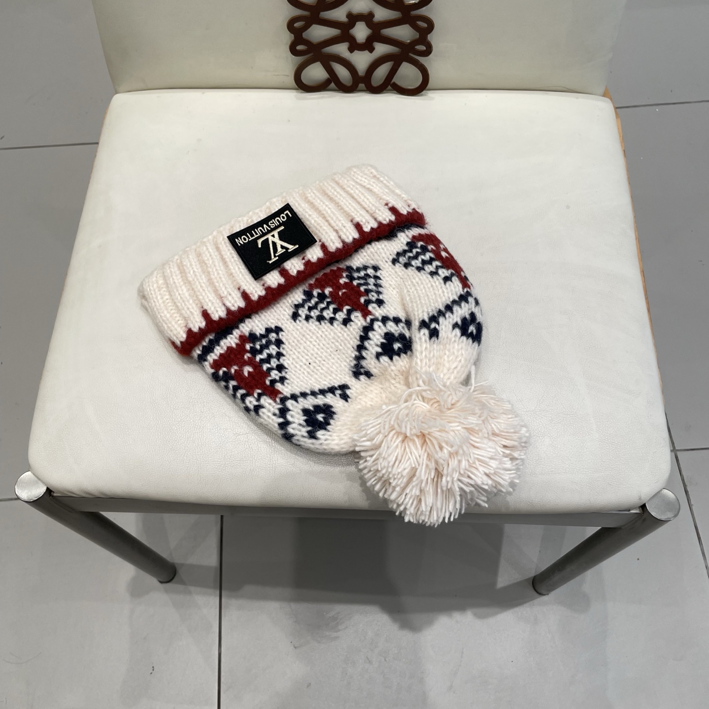  🧢路易威登棒球帽 LouisVuitton😍复古费尔岛风提花针织帽子2025秋冬新款男女百搭加厚保暖毛