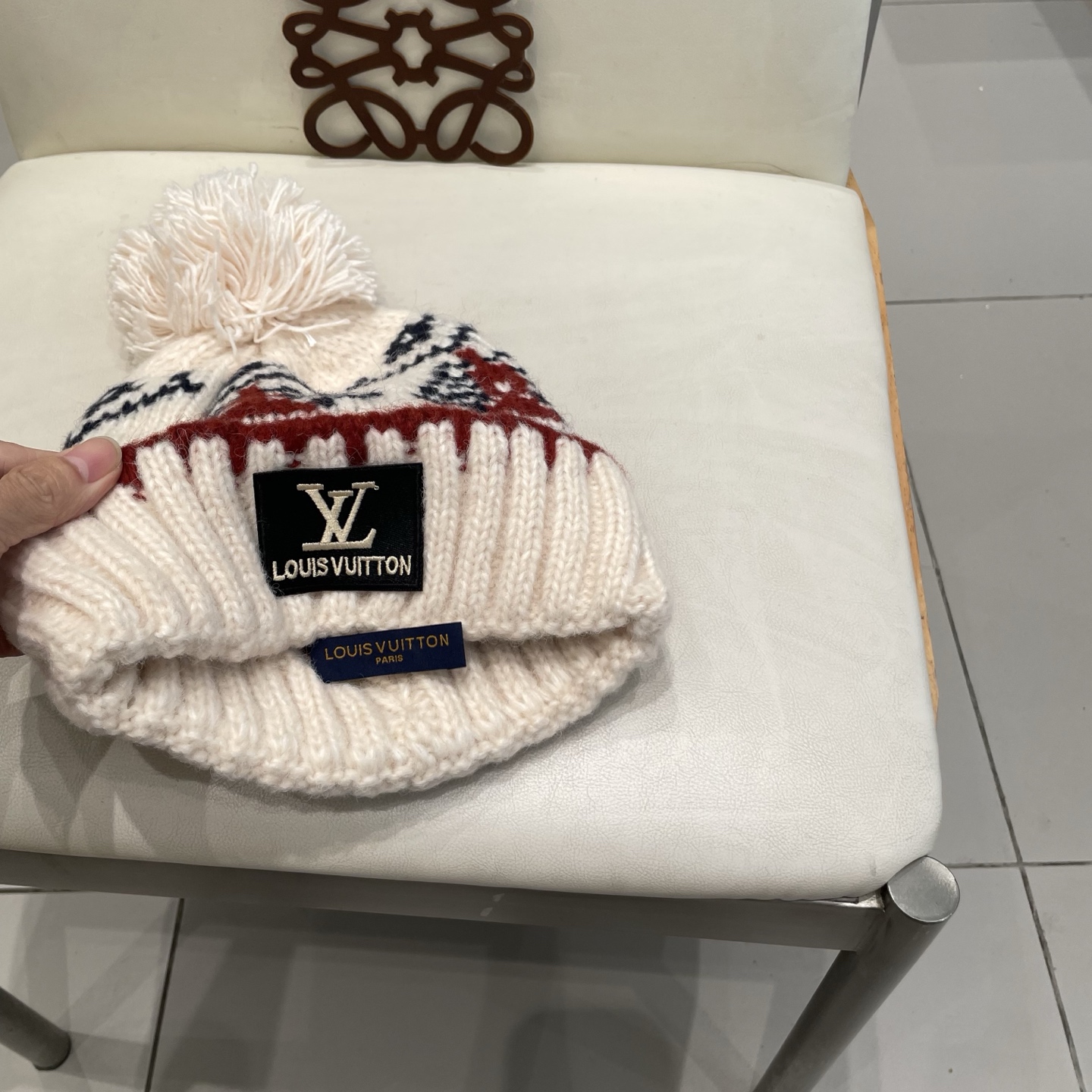  🧢路易威登棒球帽 LouisVuitton😍复古费尔岛风提花针织帽子2025秋冬新款男女百搭加厚保暖毛