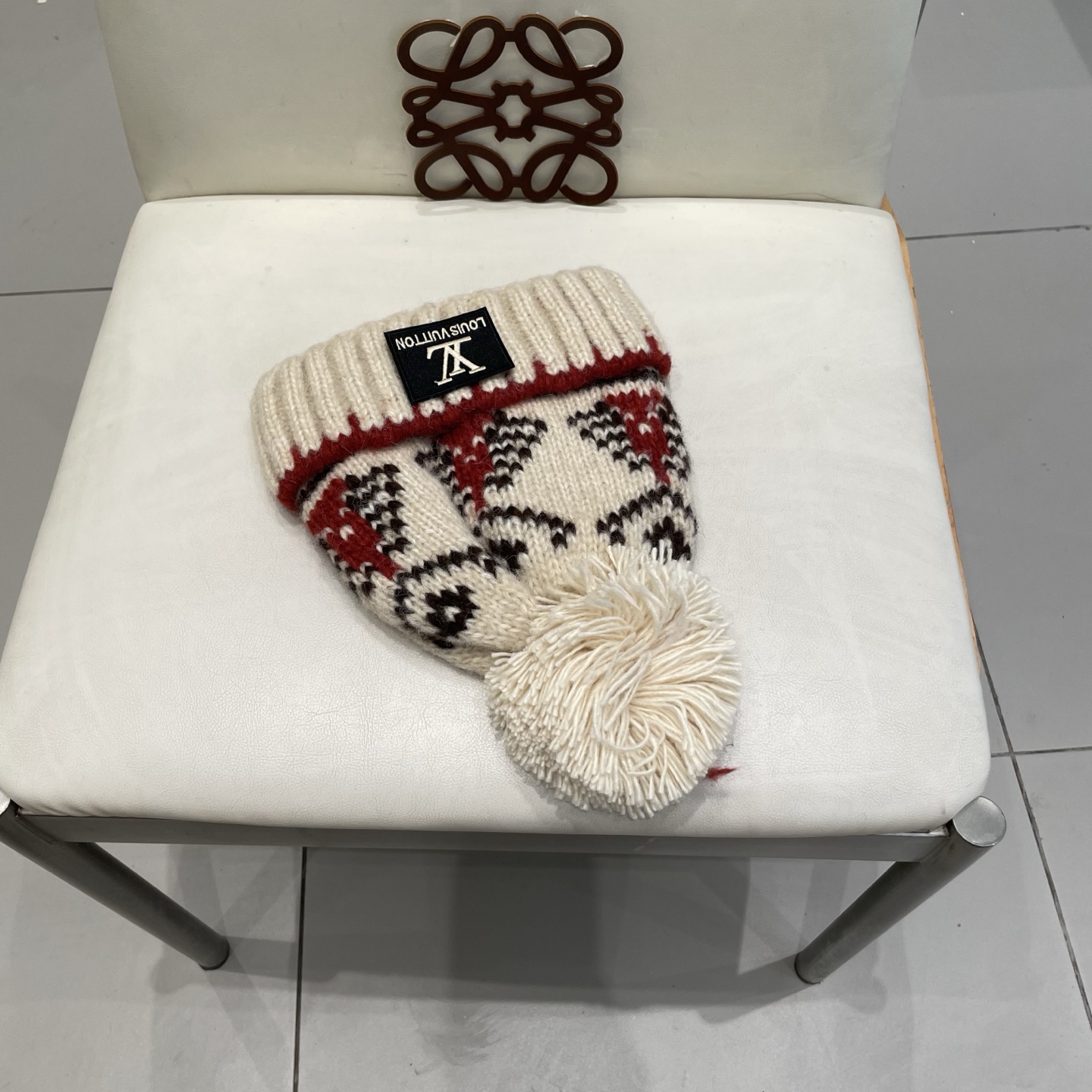  🧢路易威登棒球帽 LouisVuitton😍复古费尔岛风提花针织帽子2025秋冬新款男女百搭加厚保暖毛