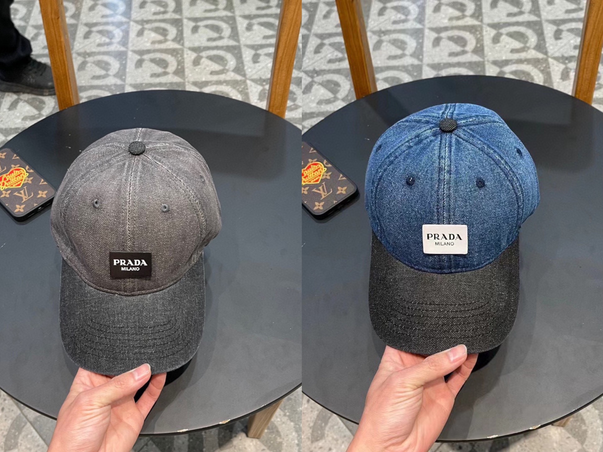   PRADA普拉达新款拼接 棒球帽，男女款鸭舌帽