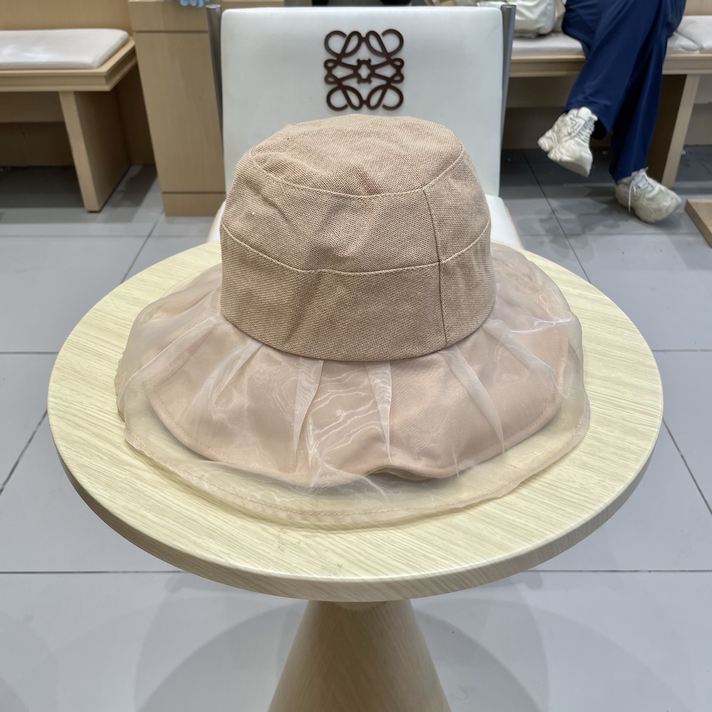  chanel香奈儿柔纱双层帽檐渔夫帽女夏唯美韩版遮阳帽透气仿和纸女帽子洋气盆帽