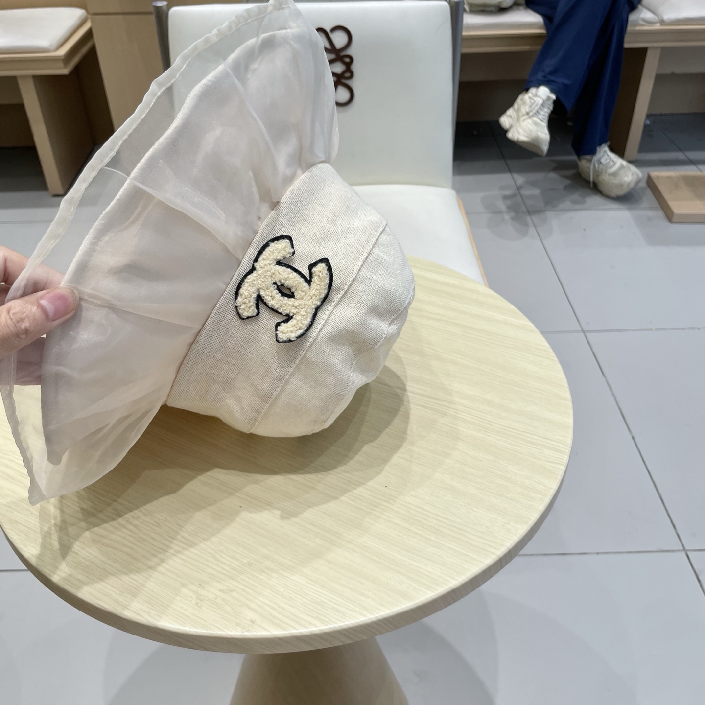  chanel香奈儿柔纱双层帽檐渔夫帽女夏唯美韩版遮阳帽透气仿和纸女帽子洋气盆帽