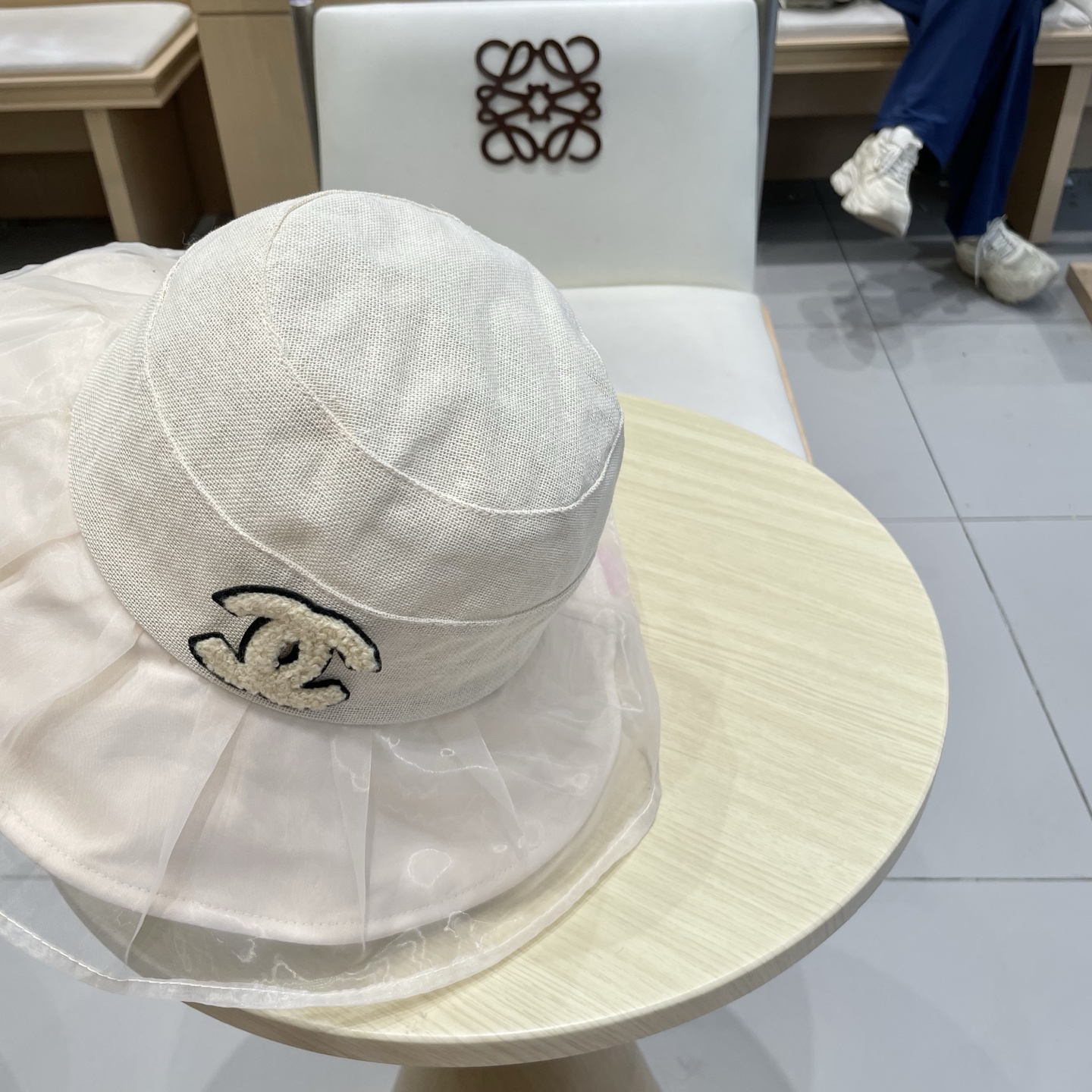  chanel香奈儿柔纱双层帽檐渔夫帽女夏唯美韩版遮阳帽透气仿和纸女帽子洋气盆帽