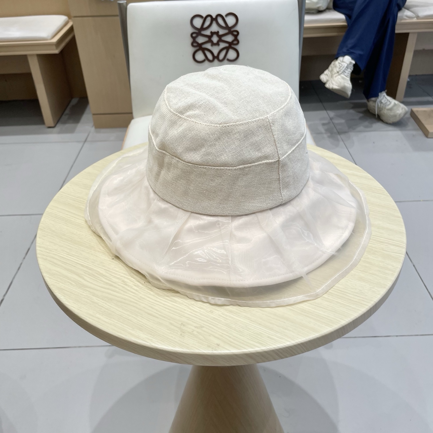  chanel香奈儿柔纱双层帽檐渔夫帽女夏唯美韩版遮阳帽透气仿和纸女帽子洋气盆帽