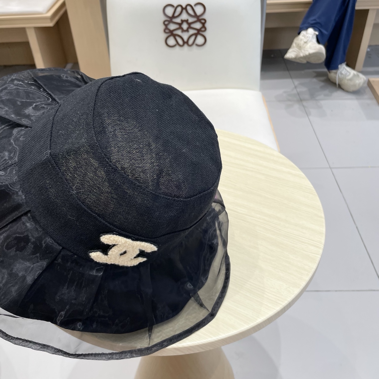  chanel香奈儿柔纱双层帽檐渔夫帽女夏唯美韩版遮阳帽透气仿和纸女帽子洋气盆帽