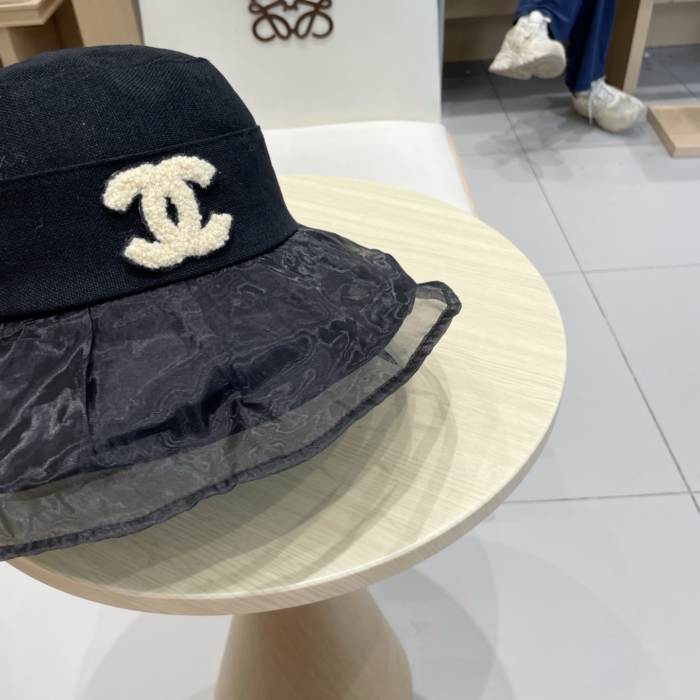  chanel香奈儿柔纱双层帽檐渔夫帽女夏唯美韩版遮阳帽透气仿和纸女帽子洋气盆帽