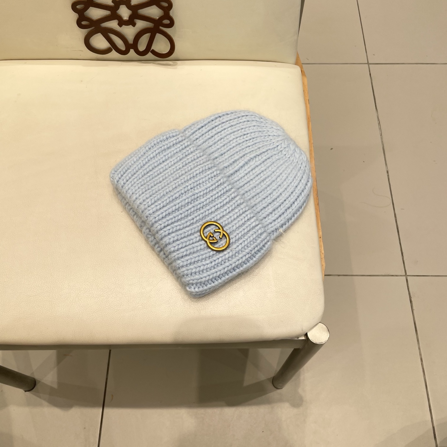  gucci古奇兔毛毛线帽女秋冬韩国大头围黑色帽子日系显脸小针织线帽宽松冷帽