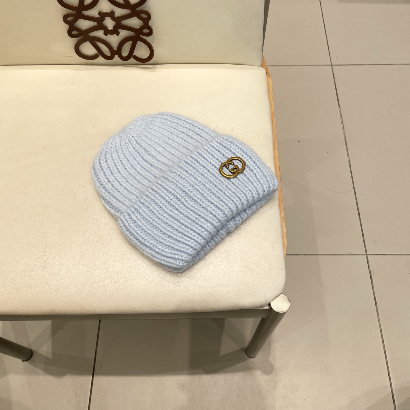  gucci古奇兔毛毛线帽女秋冬韩国大头围黑色帽子日系显脸小针织线帽宽松冷帽