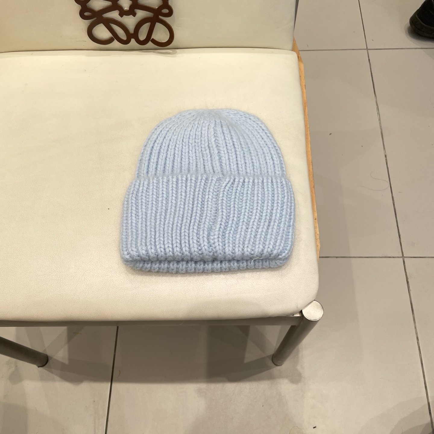  gucci古奇兔毛毛线帽女秋冬韩国大头围黑色帽子日系显脸小针织线帽宽松冷帽