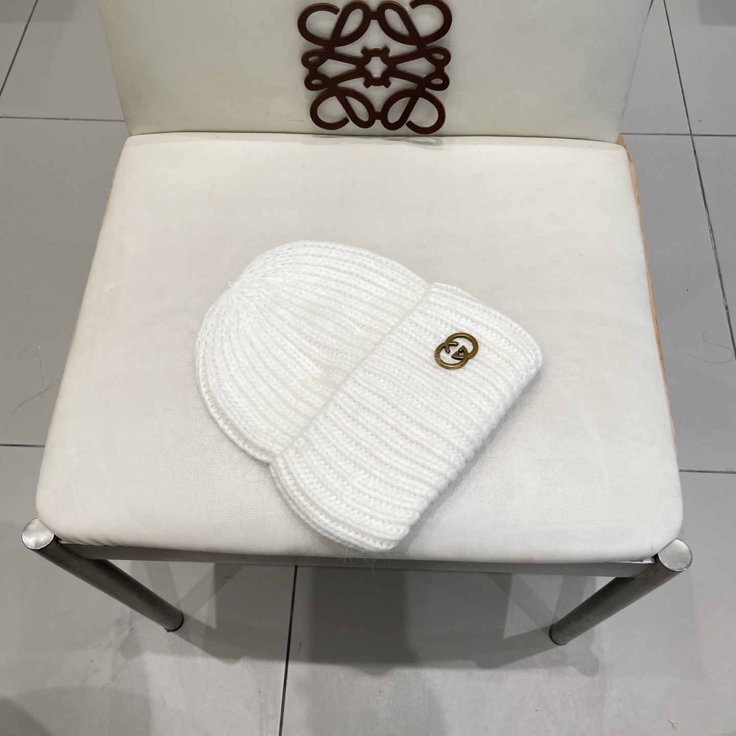  gucci古奇兔毛毛线帽女秋冬韩国大头围黑色帽子日系显脸小针织线帽宽松冷帽