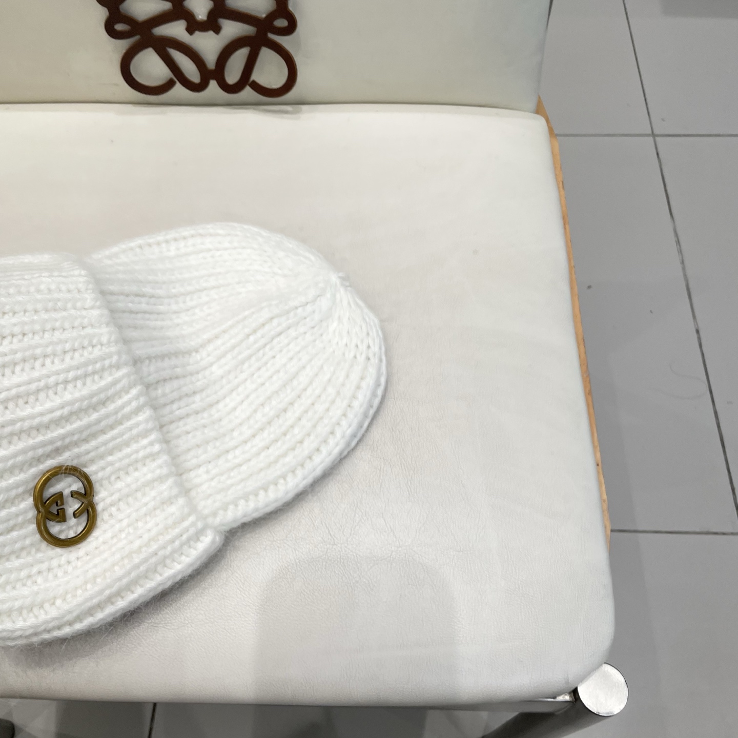  gucci古奇兔毛毛线帽女秋冬韩国大头围黑色帽子日系显脸小针织线帽宽松冷帽