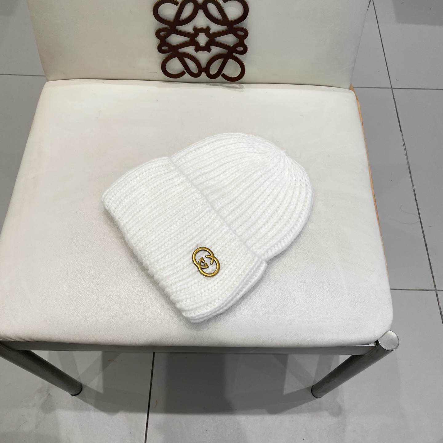  gucci古奇兔毛毛线帽女秋冬韩国大头围黑色帽子日系显脸小针织线帽宽松冷帽