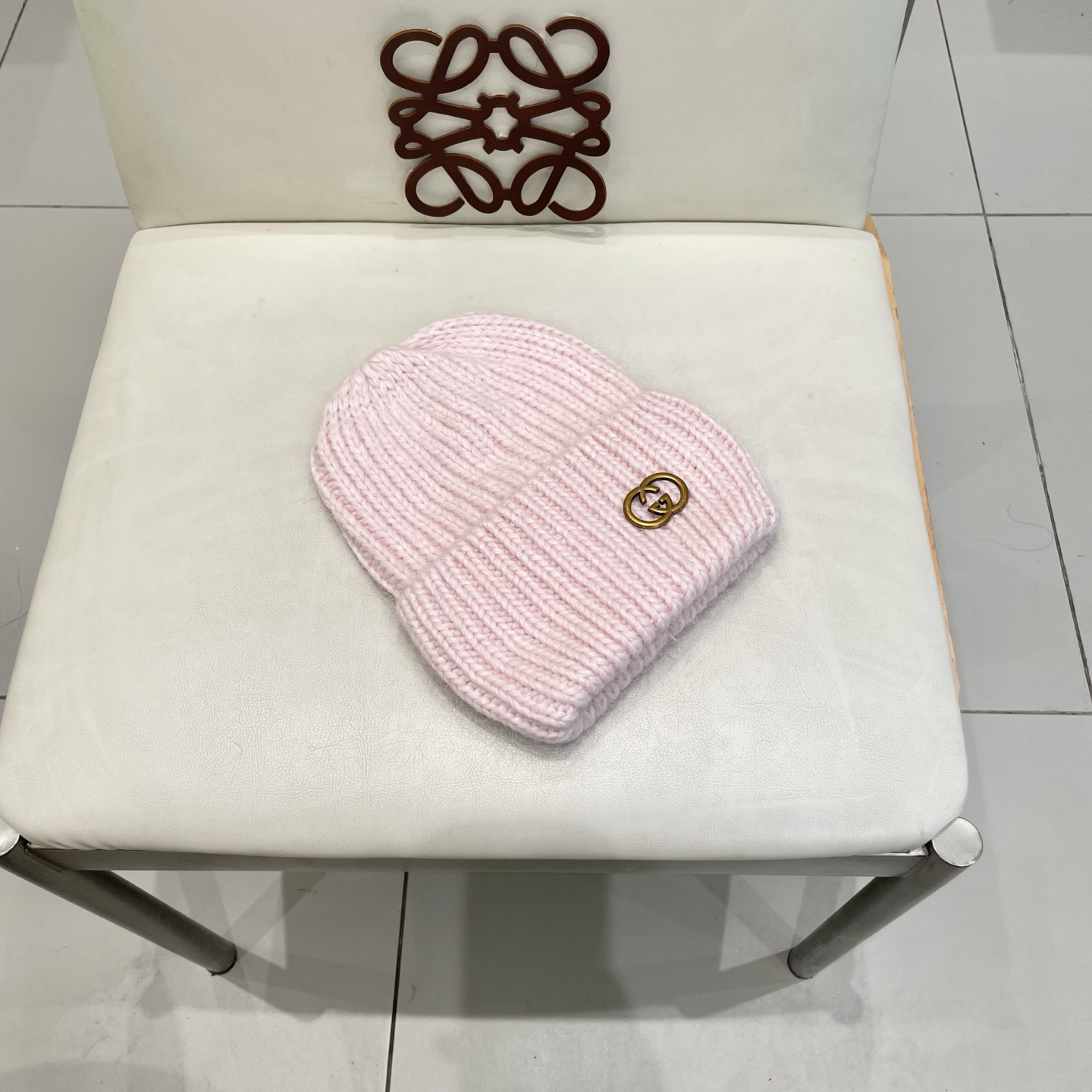  gucci古奇兔毛毛线帽女秋冬韩国大头围黑色帽子日系显脸小针织线帽宽松冷帽