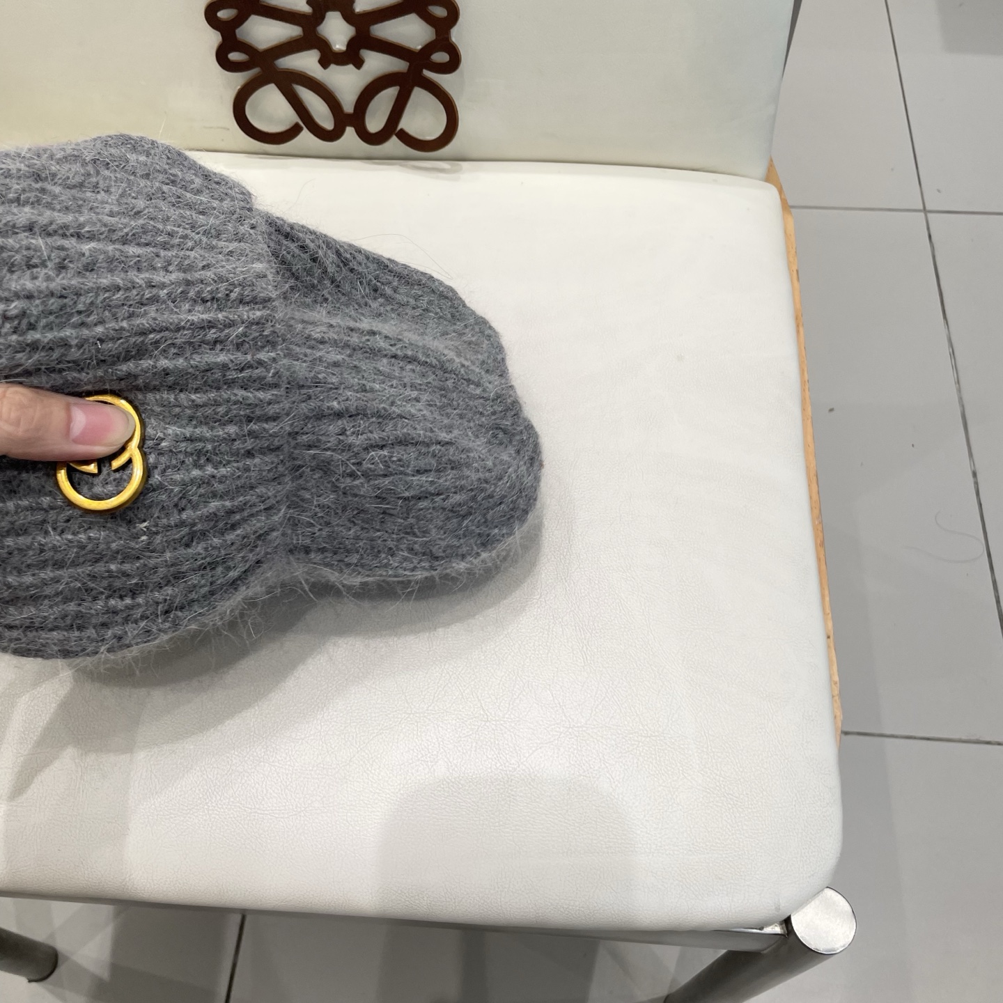  gucci古奇兔毛毛线帽女秋冬韩国大头围黑色帽子日系显脸小针织线帽宽松冷帽