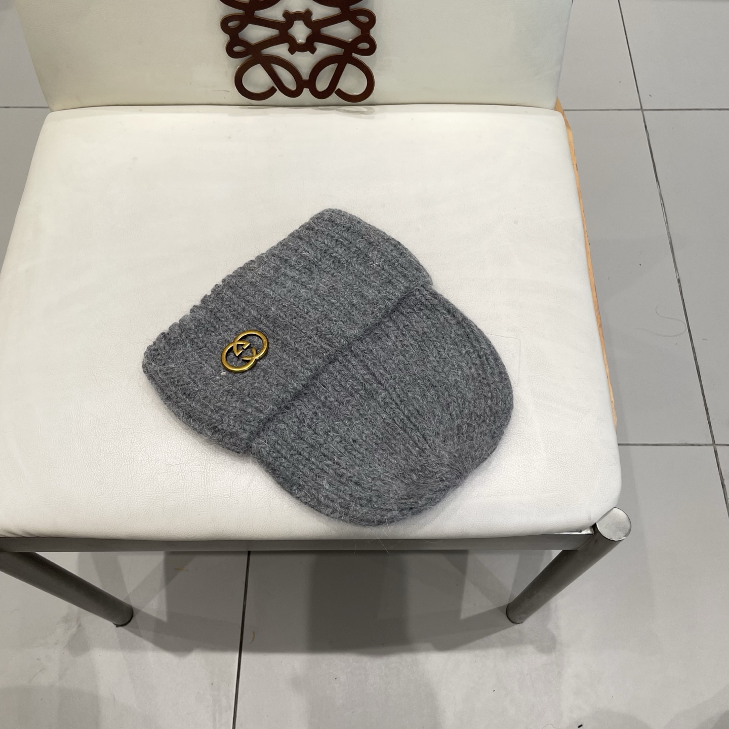  gucci古奇兔毛毛线帽女秋冬韩国大头围黑色帽子日系显脸小针织线帽宽松冷帽