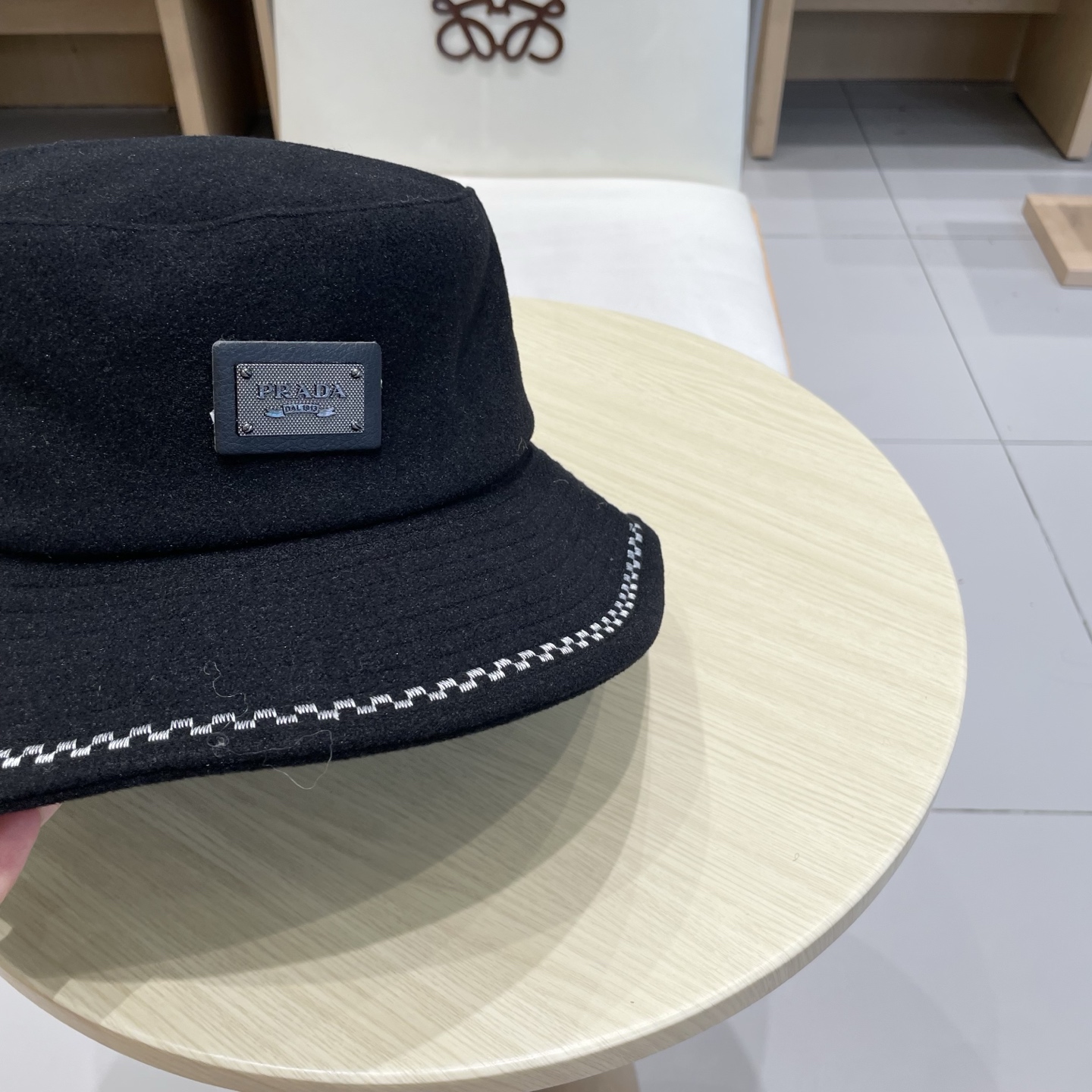 🆕rada普拉达2025新款法式赫本风盆帽双面呢羊毛韩版波浪刺绣渔夫帽女秋冬百搭