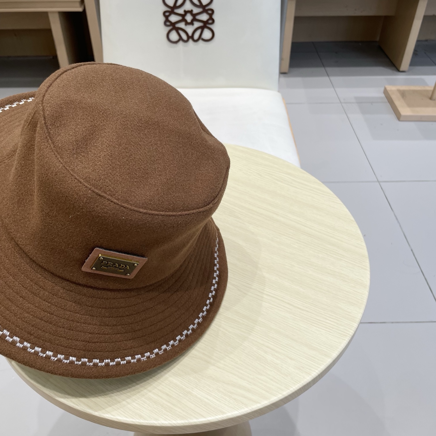 🆕rada普拉达2025新款法式赫本风盆帽双面呢羊毛韩版波浪刺绣渔夫帽女秋冬百搭