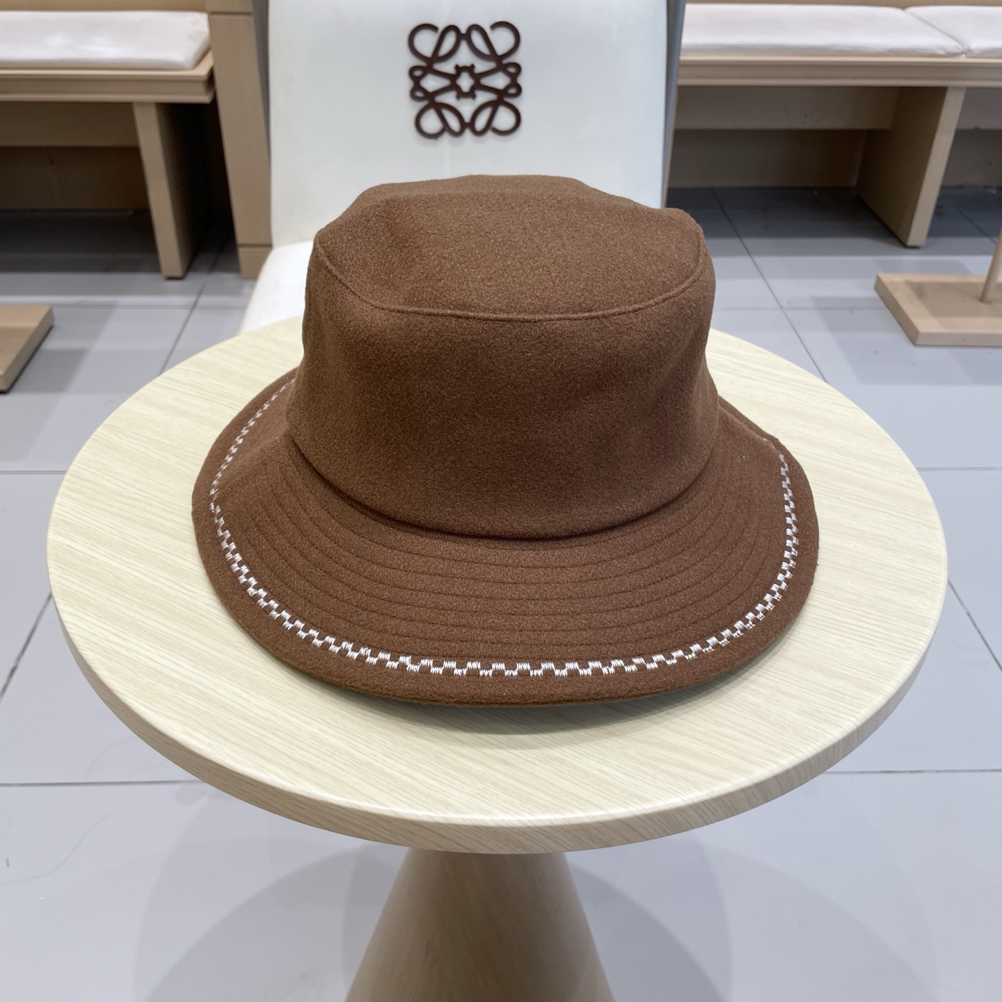 🆕rada普拉达2025新款法式赫本风盆帽双面呢羊毛韩版波浪刺绣渔夫帽女秋冬百搭