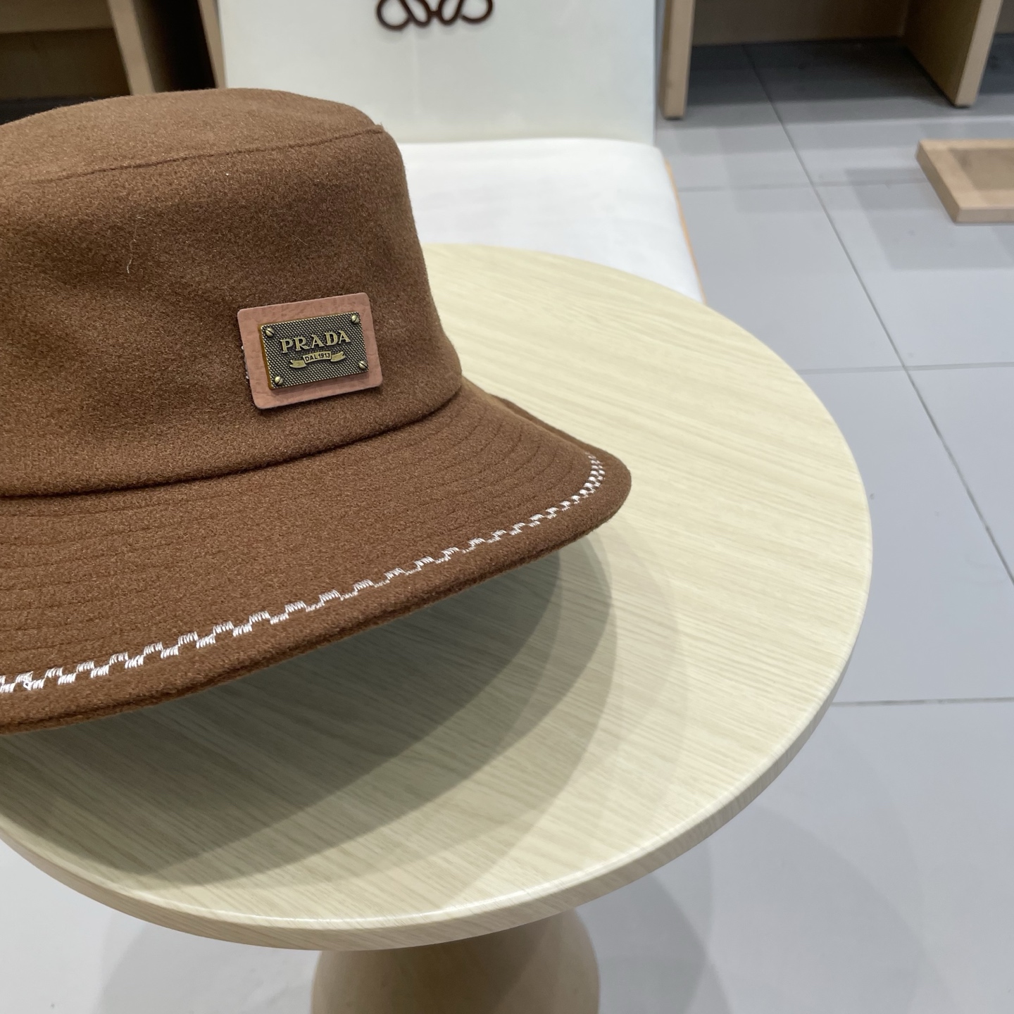 🆕rada普拉达2025新款法式赫本风盆帽双面呢羊毛韩版波浪刺绣渔夫帽女秋冬百搭