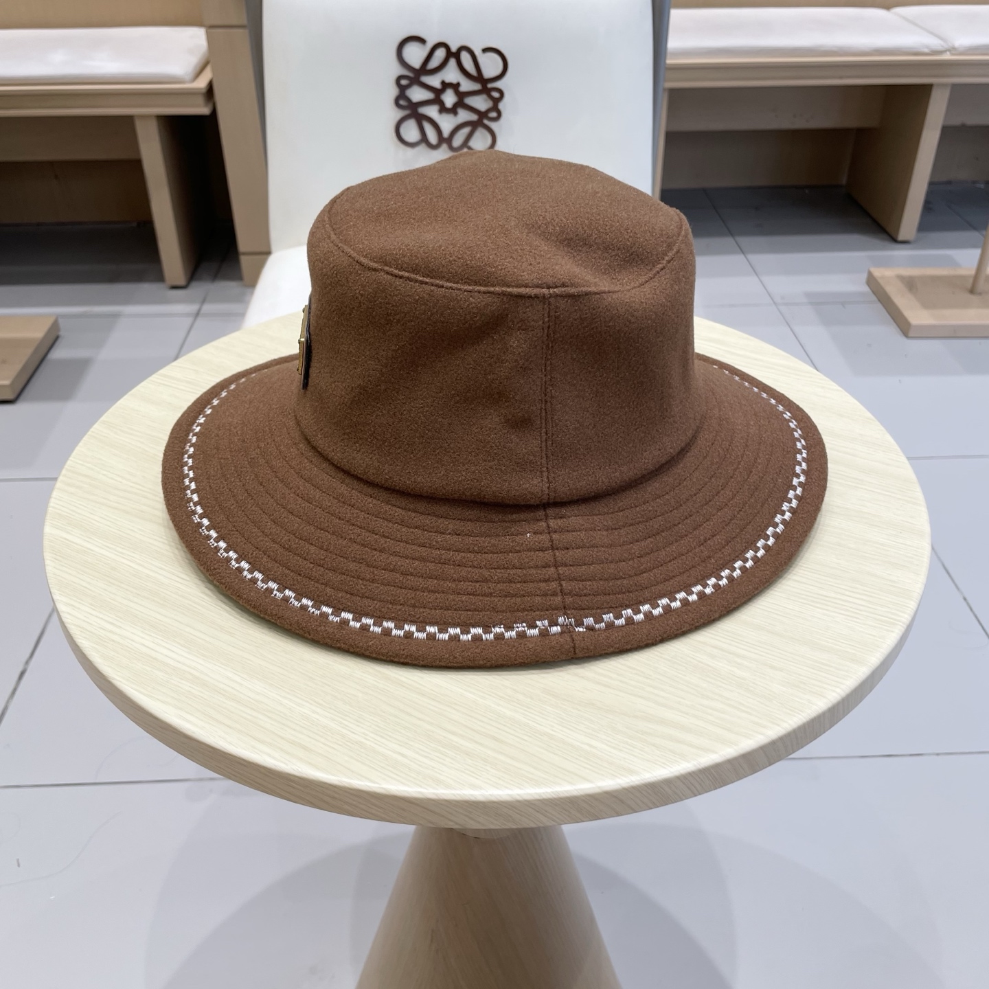 🆕rada普拉达2025新款法式赫本风盆帽双面呢羊毛韩版波浪刺绣渔夫帽女秋冬百搭