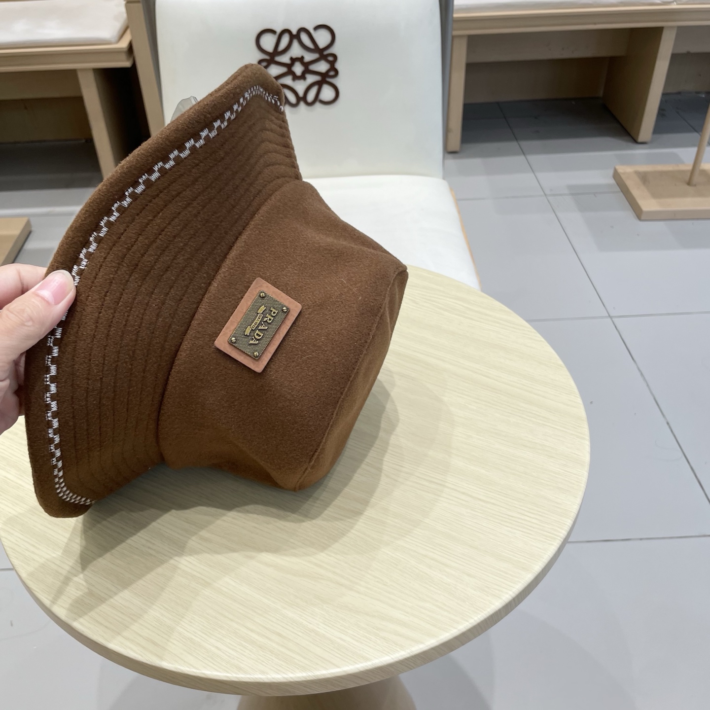 🆕rada普拉达2025新款法式赫本风盆帽双面呢羊毛韩版波浪刺绣渔夫帽女秋冬百搭