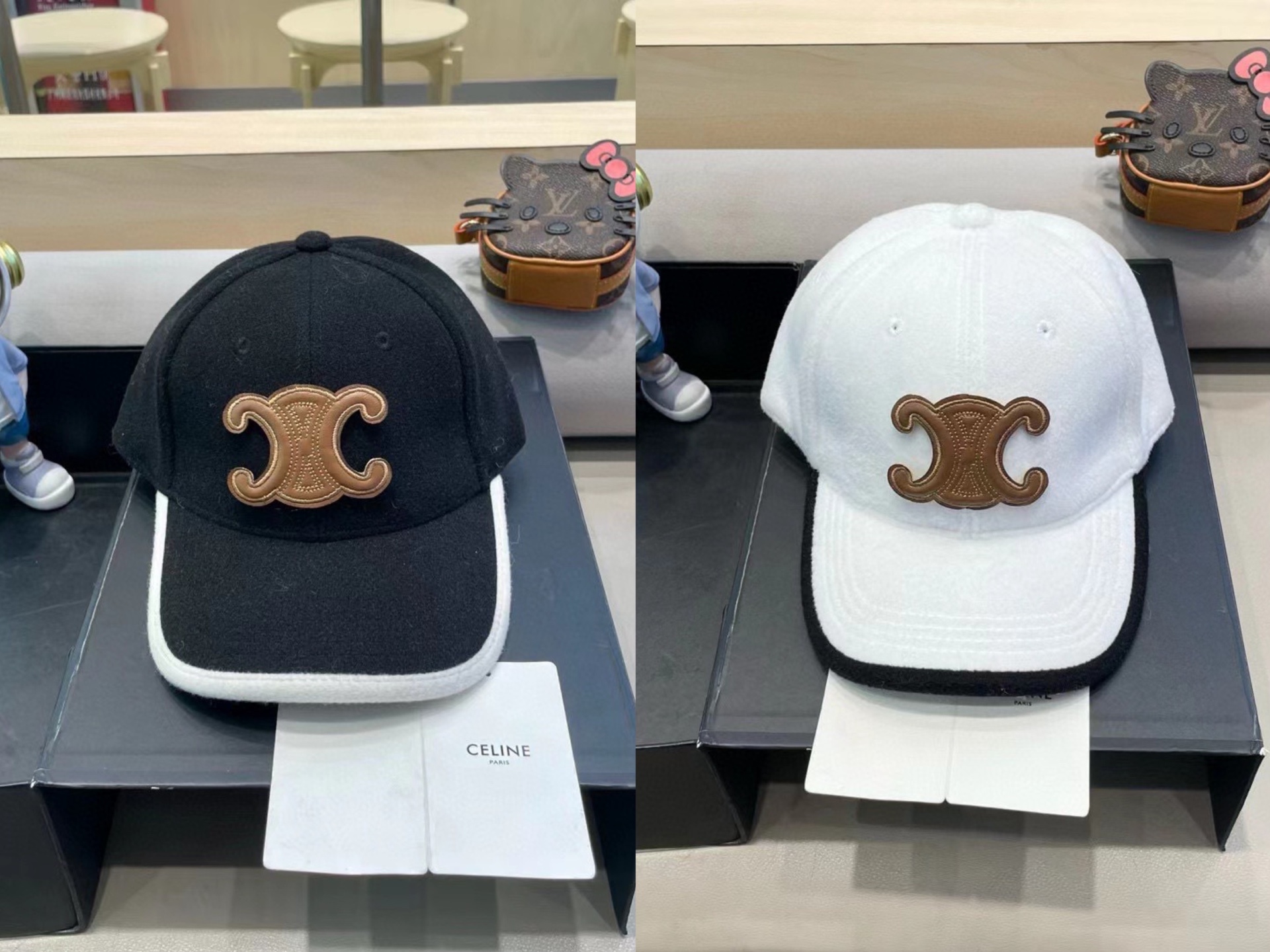    塞琳Celine高品质凯旋门网眼棒球帽男女情侣夏季防晒透气鸭舌帽薄款黑色帽子