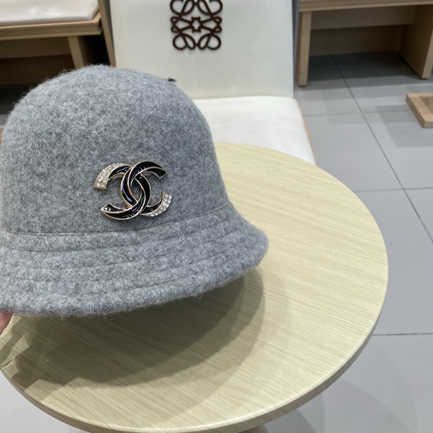  chanel香奈儿羊毛帽子女秋冬新款韩版百搭纯色毛呢渔夫帽可折叠显脸小保暖盆帽