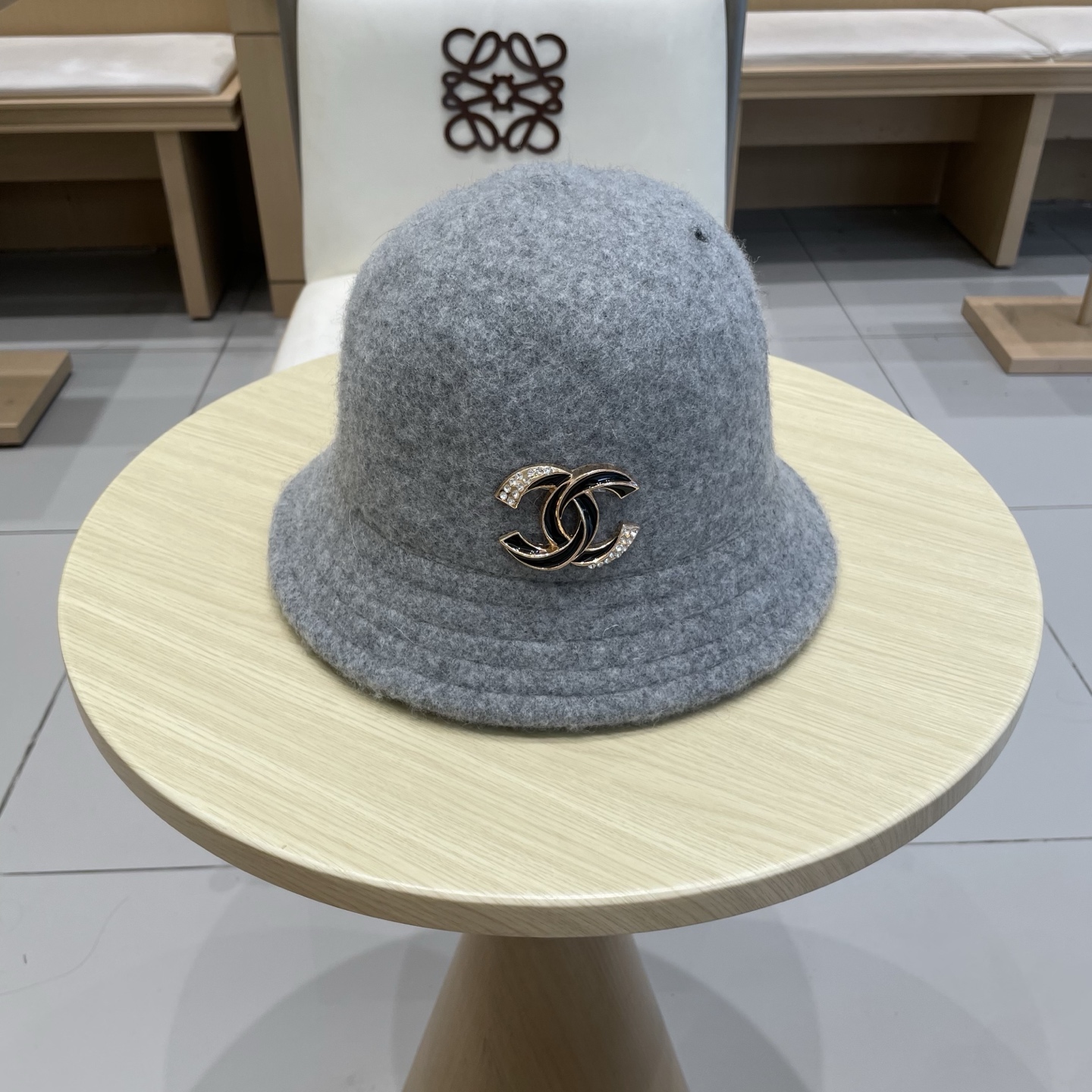  chanel香奈儿羊毛帽子女秋冬新款韩版百搭纯色毛呢渔夫帽可折叠显脸小保暖盆帽