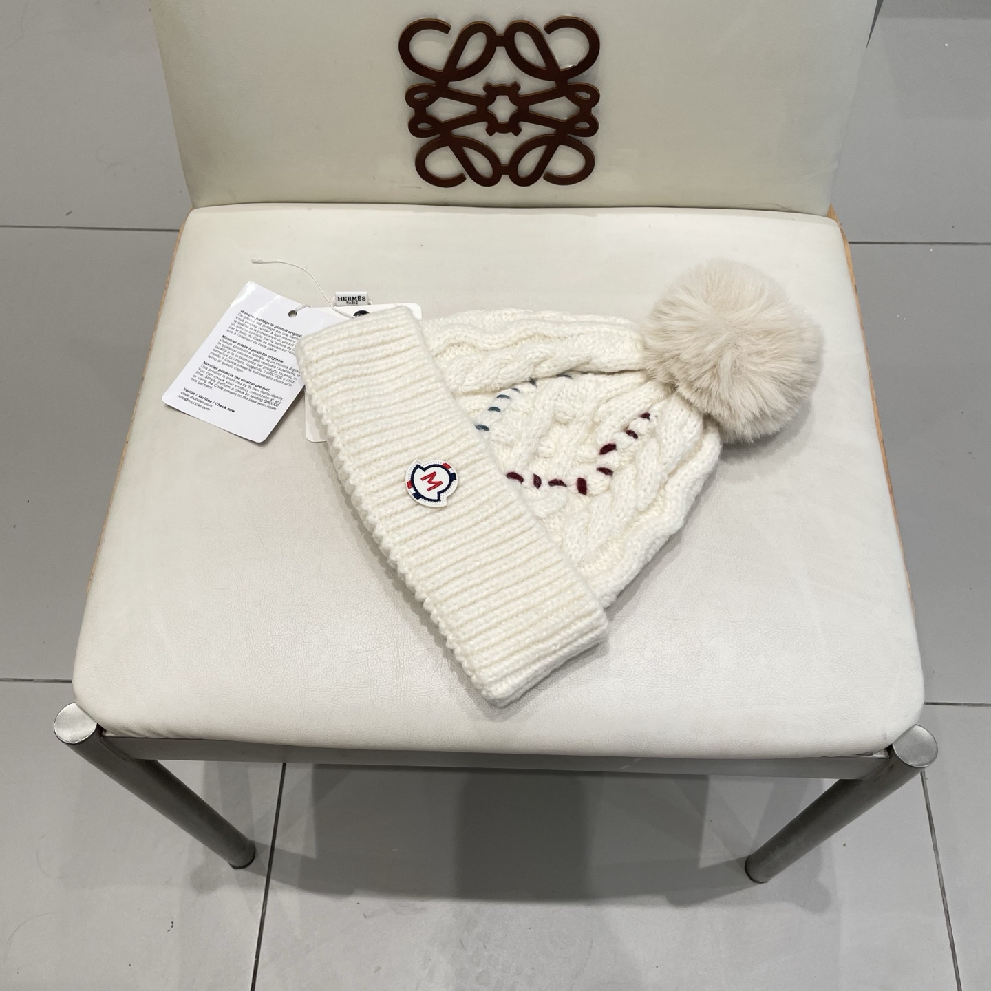   MONCLER蒙口新款韩版时尚百搭潮流女秋冬显脸小针织帽洋气简约气质保暖毛线帽