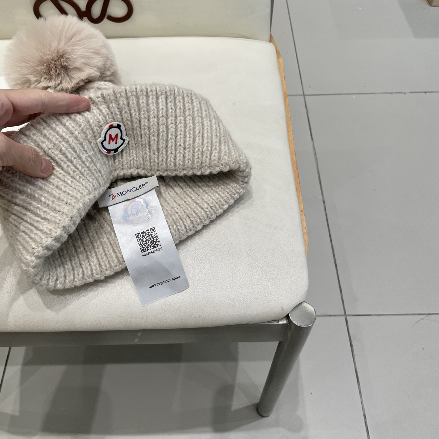   MONCLER蒙口新款韩版时尚百搭潮流女秋冬显脸小针织帽洋气简约气质保暖毛线帽