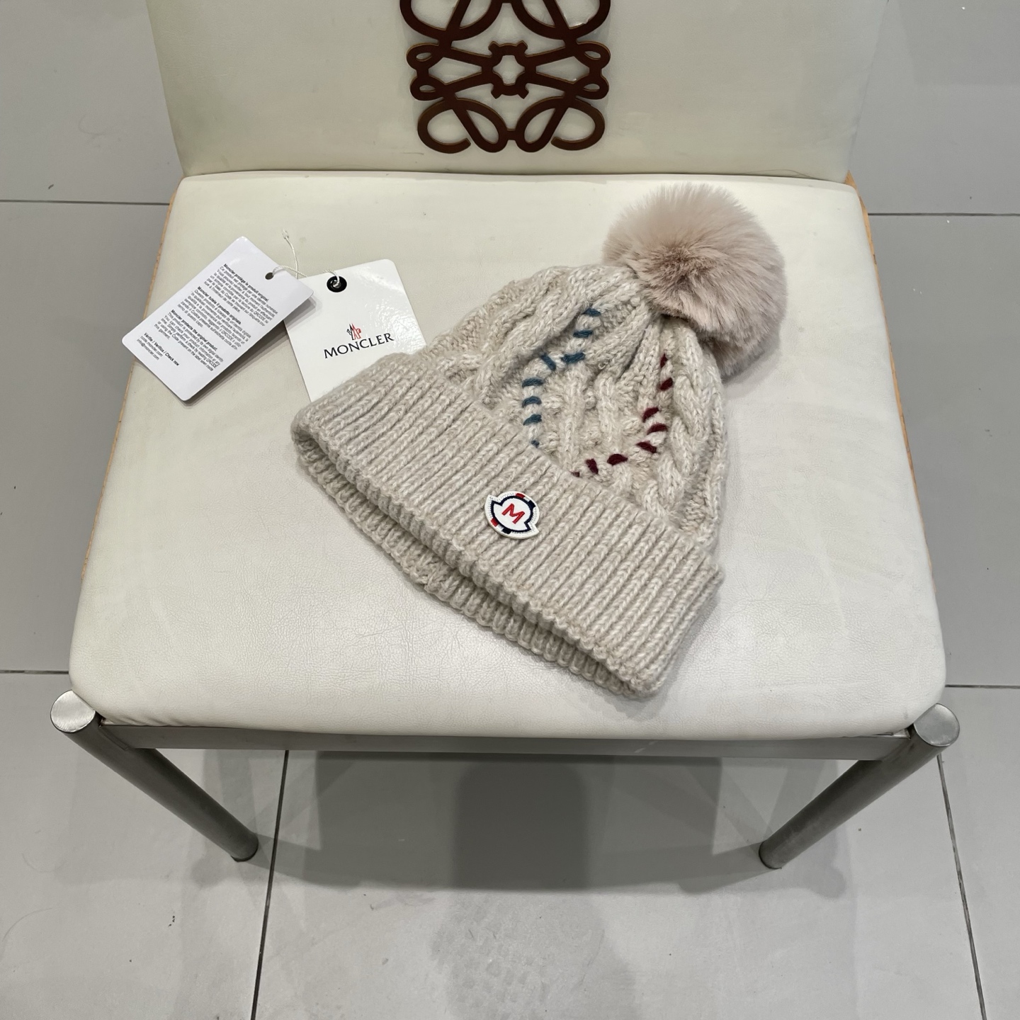  MONCLER蒙口新款韩版时尚百搭潮流女秋冬显脸小针织帽洋气简约气质保暖毛线帽