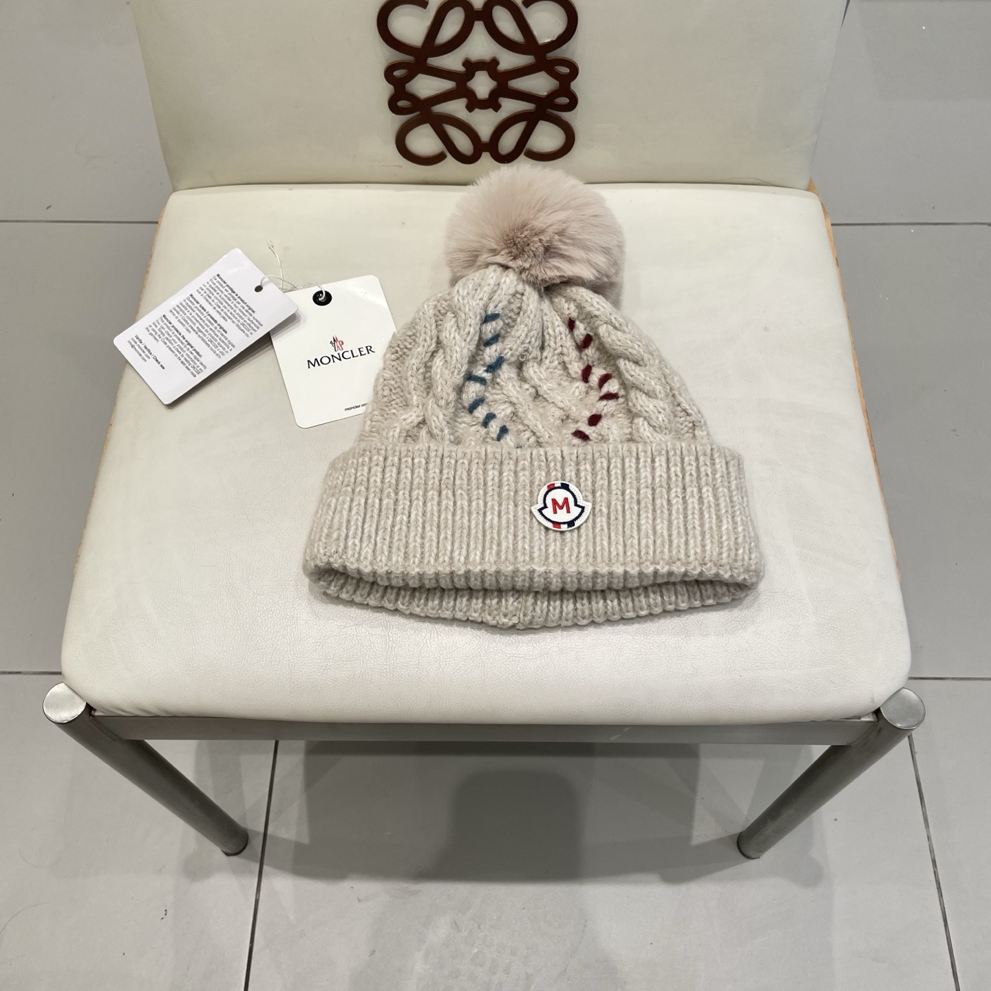   MONCLER蒙口新款韩版时尚百搭潮流女秋冬显脸小针织帽洋气简约气质保暖毛线帽