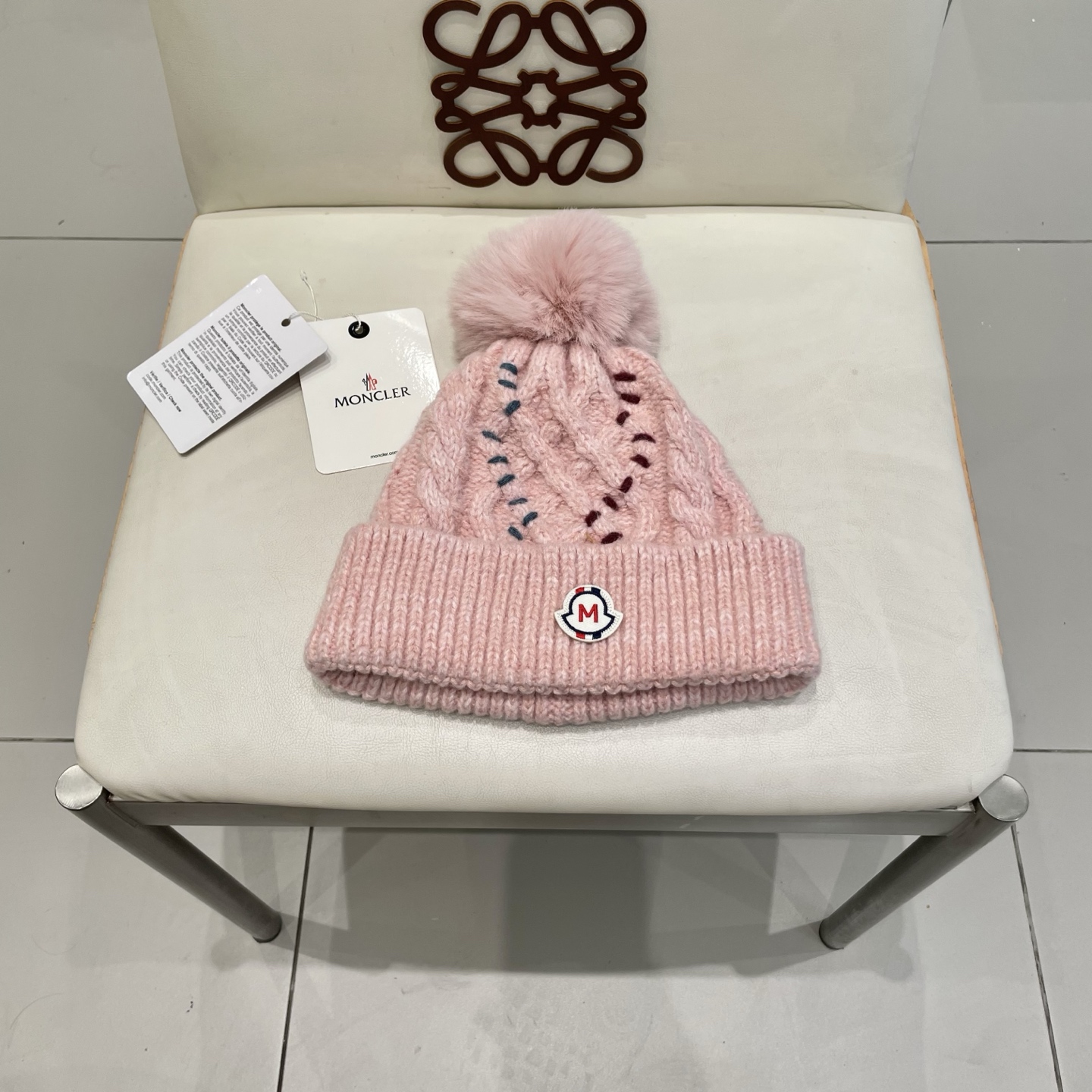   MONCLER蒙口新款韩版时尚百搭潮流女秋冬显脸小针织帽洋气简约气质保暖毛线帽