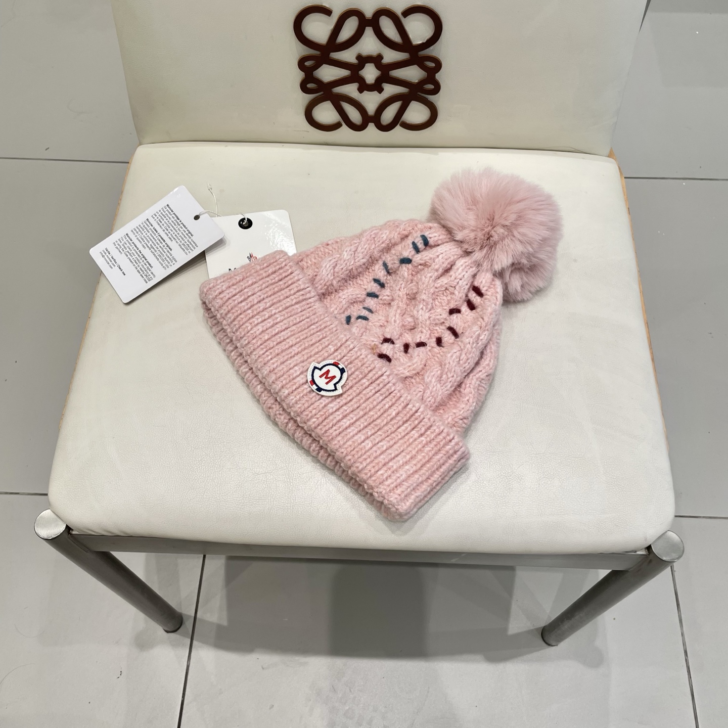   MONCLER蒙口新款韩版时尚百搭潮流女秋冬显脸小针织帽洋气简约气质保暖毛线帽