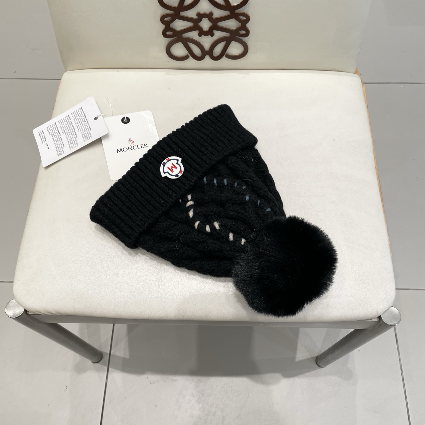   MONCLER蒙口新款韩版时尚百搭潮流女秋冬显脸小针织帽洋气简约气质保暖毛线帽