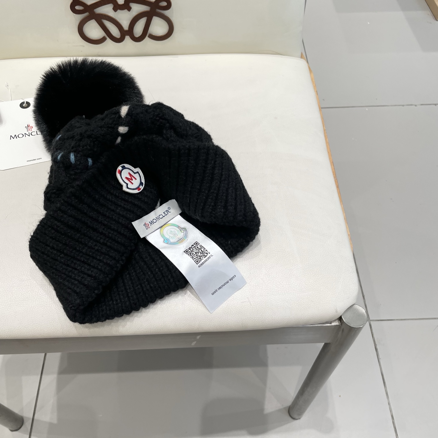   MONCLER蒙口新款韩版时尚百搭潮流女秋冬显脸小针织帽洋气简约气质保暖毛线帽