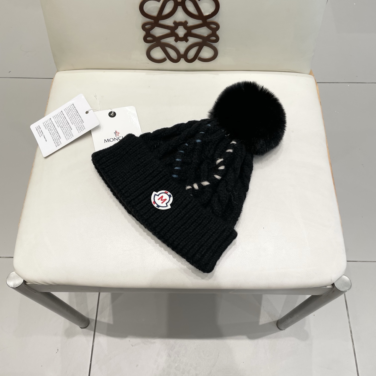   MONCLER蒙口新款韩版时尚百搭潮流女秋冬显脸小针织帽洋气简约气质保暖毛线帽