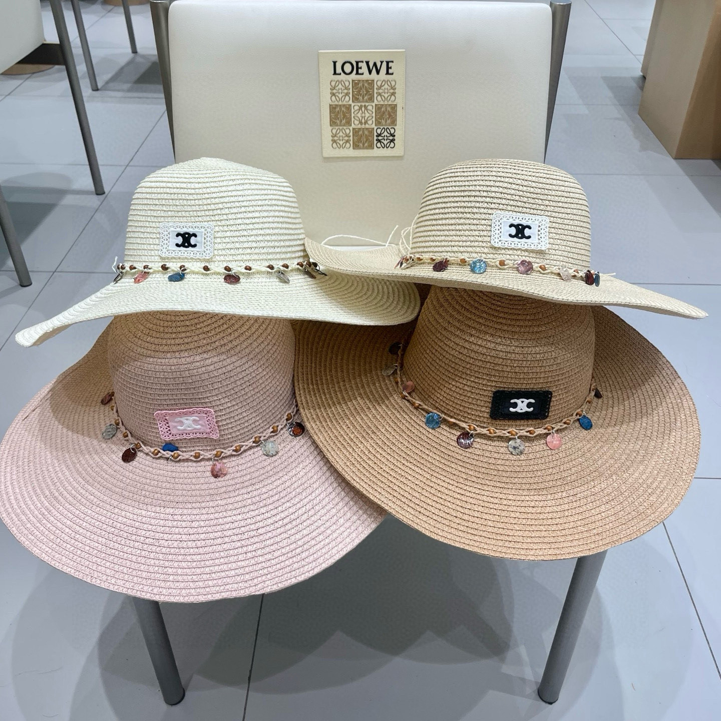  celine塞琳夏季新款草帽子女款户外遮阳海边民族风沙滩帽草编透气防晒太阳帽