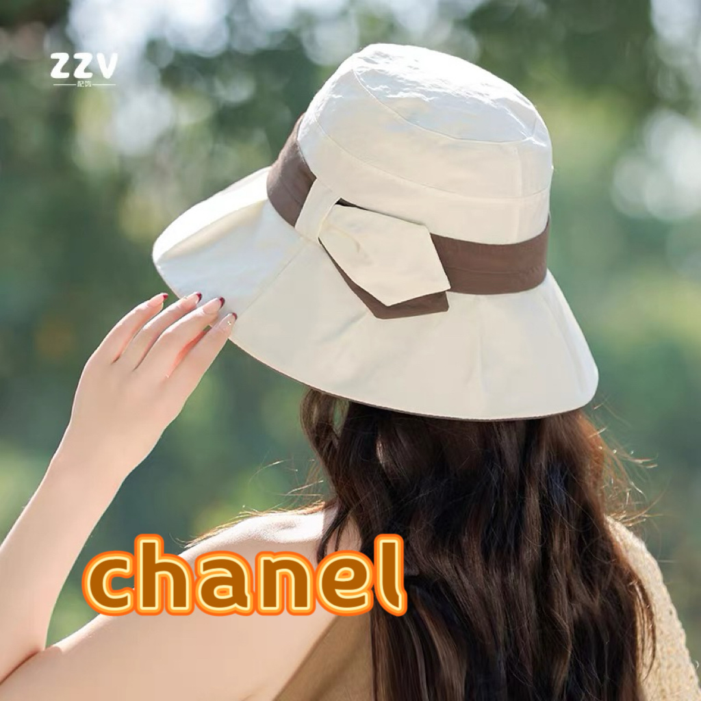  chanel香奈儿女士夏季遮阳防晒帽防紫外线太阳帽时尚显脸小渔夫帽春秋盆帽