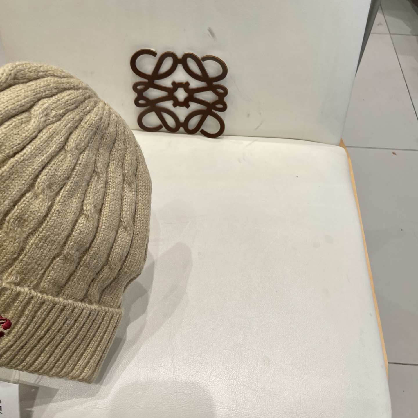 CELINE羊绒粗针男士帽子保暖刺绣字母休闲百搭帽