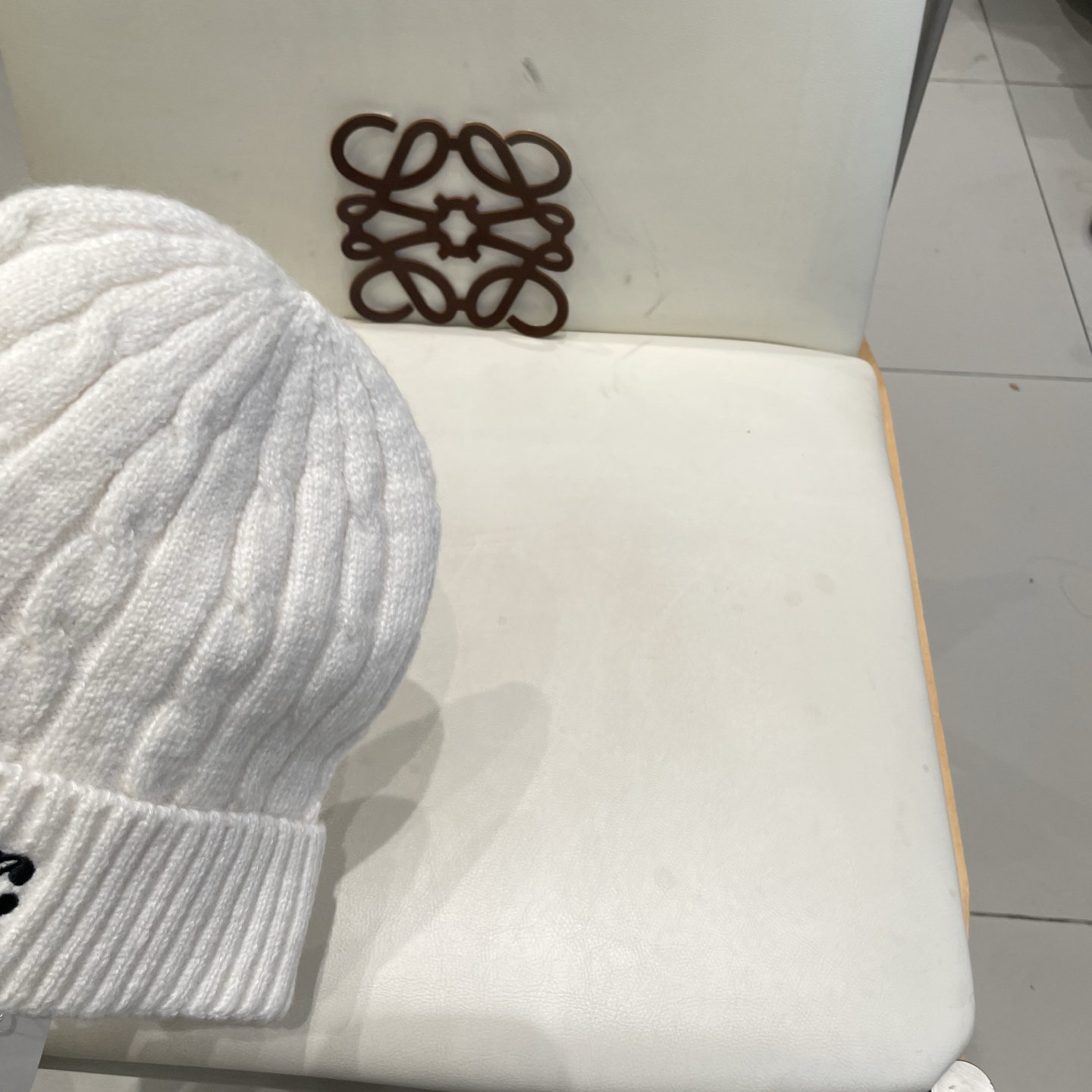 CELINE羊绒粗针男士帽子保暖刺绣字母休闲百搭帽