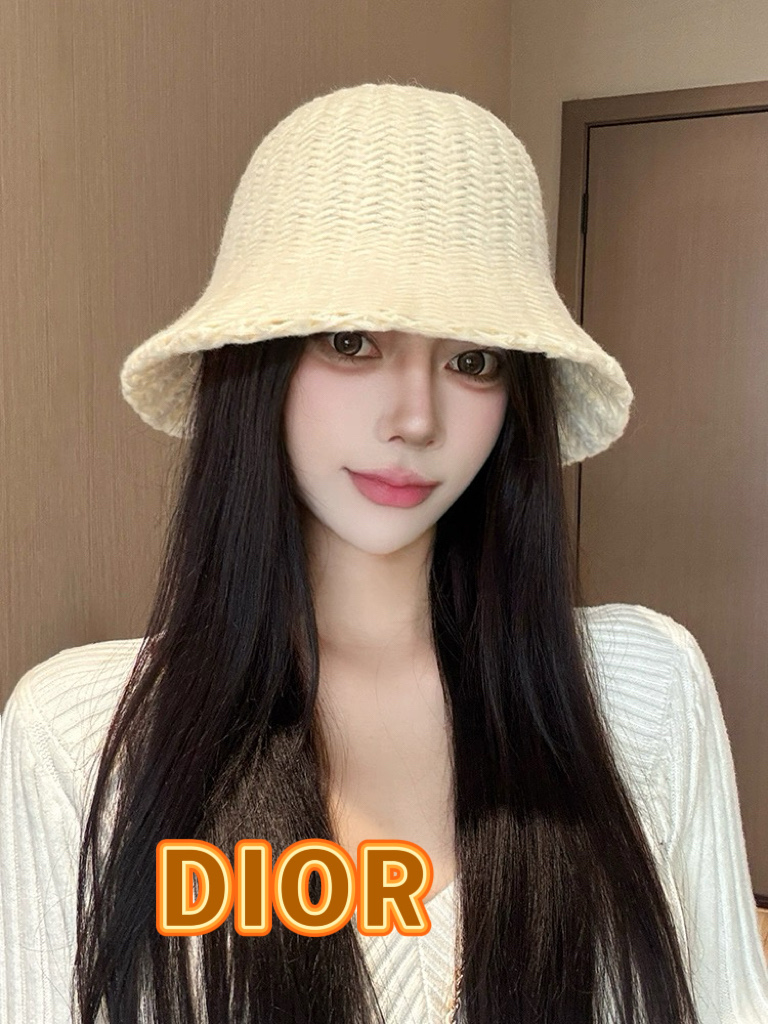  DIOR迪奥miss渔夫帽女秋冬2025新款水桶帽盆帽针织毛线帽可调节时尚复古百搭潮
