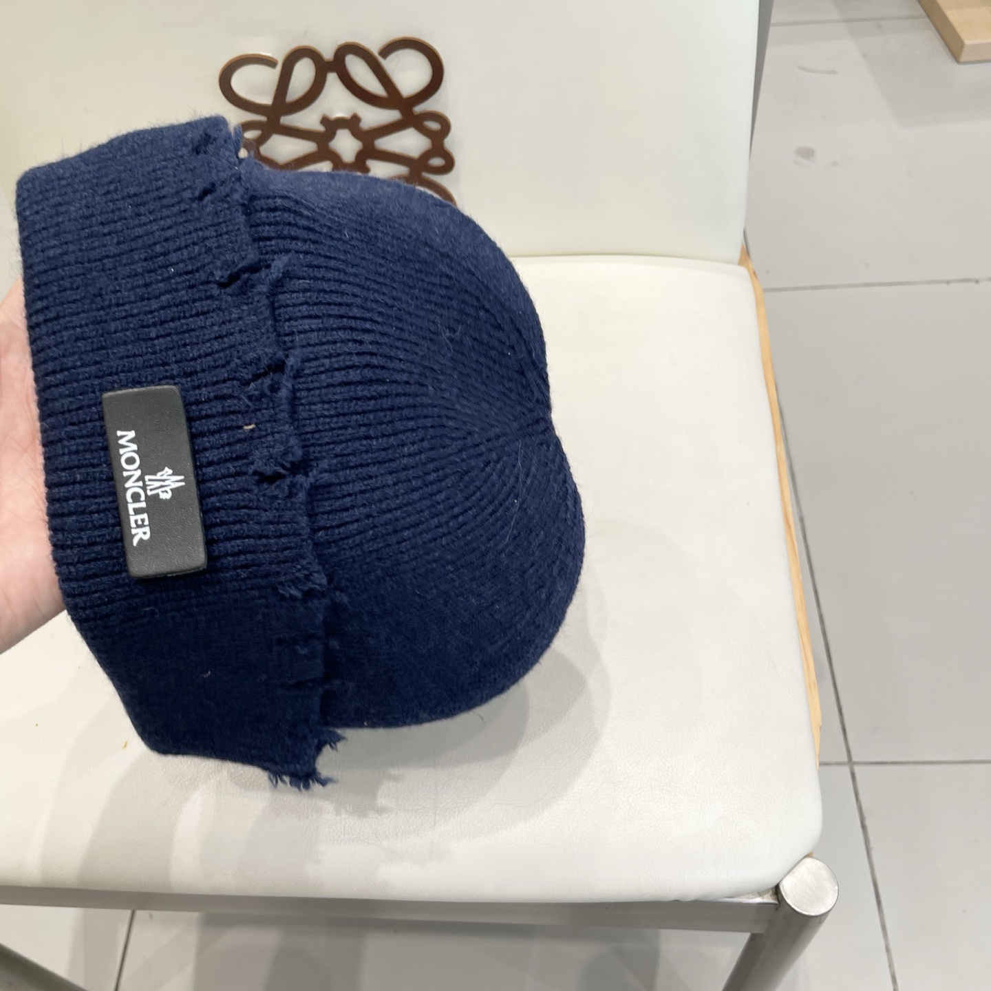 蒙口MONCLER破洞毛线帽子女秋冬天日系显脸小针织帽情侣冷帽