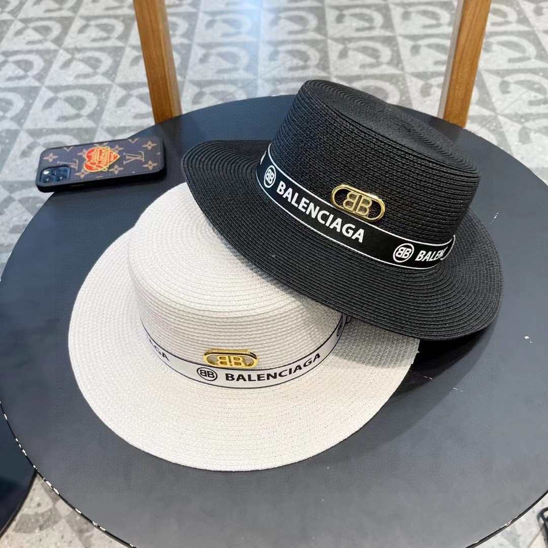  巴黎世家BALENCIAGA 早春新款韩版休闲遮阳防晒草帽 时尚百搭色，网红爆款 出门必备